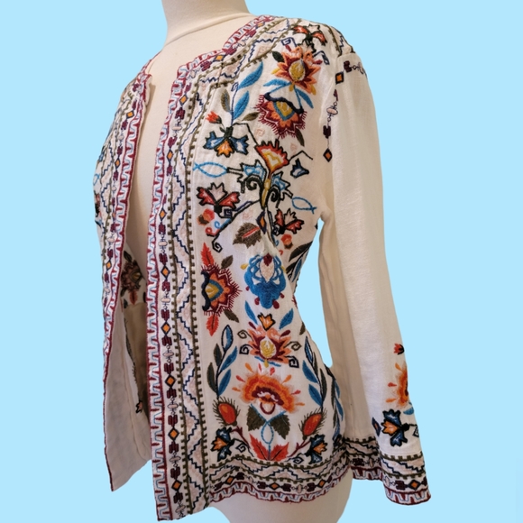 Johnny Was Linen Jacket XS - Picture 4 of 11